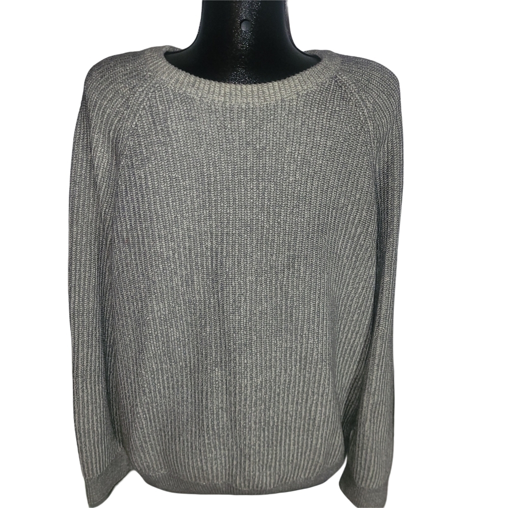 Denver Hayes Gray Knit Crew Neck Sweater L